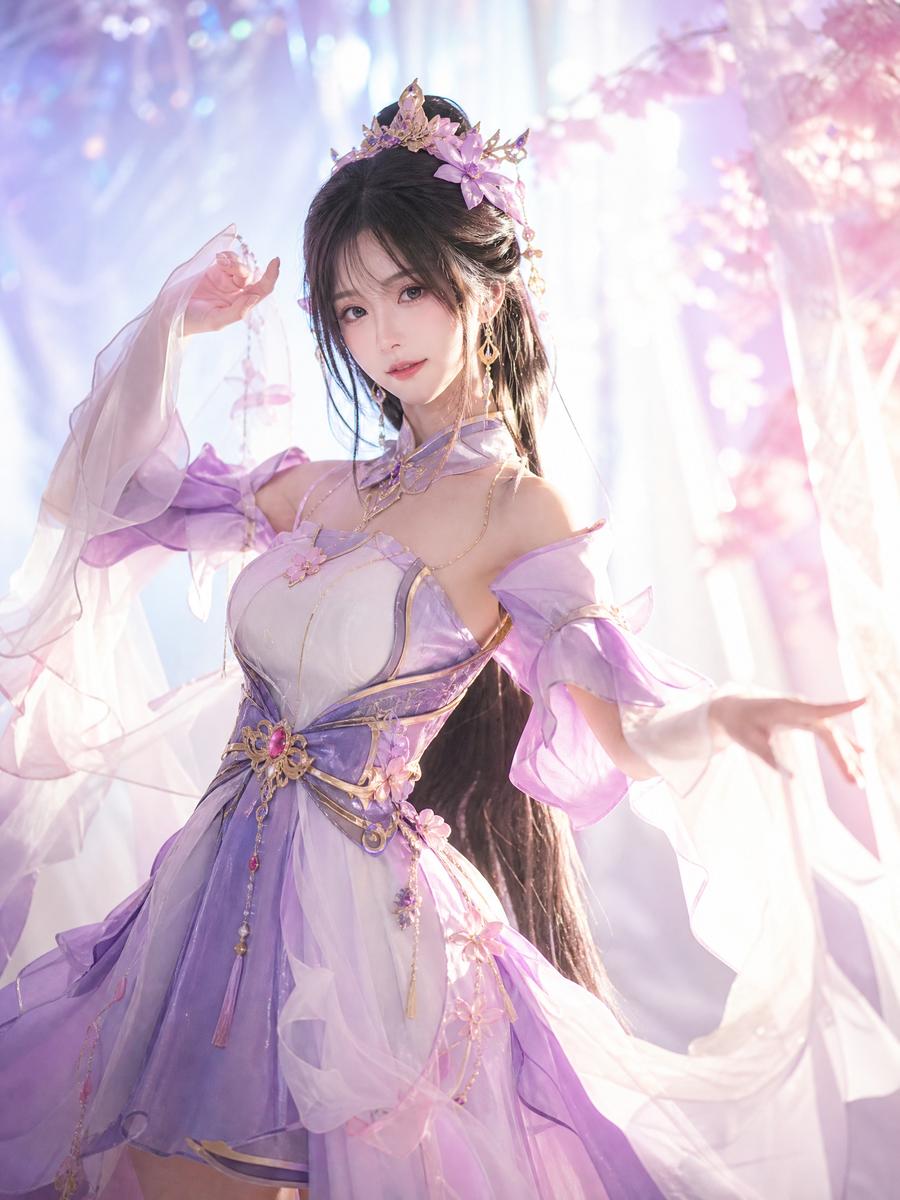 国产自拍 cosplay视频演示：汉服古风造型全过程